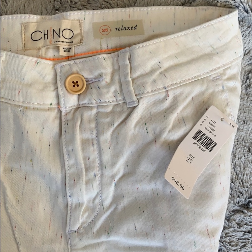 NWT Anthropologie Relaxed Chino Rainbow Pinstripe - Picture 3 of 4